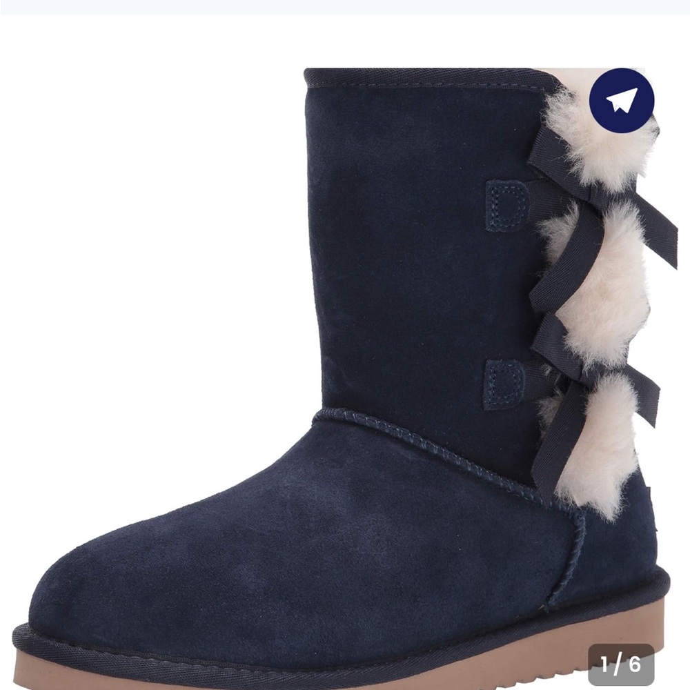 Navy Ugg Boots by Kookaburra with Bow Accents